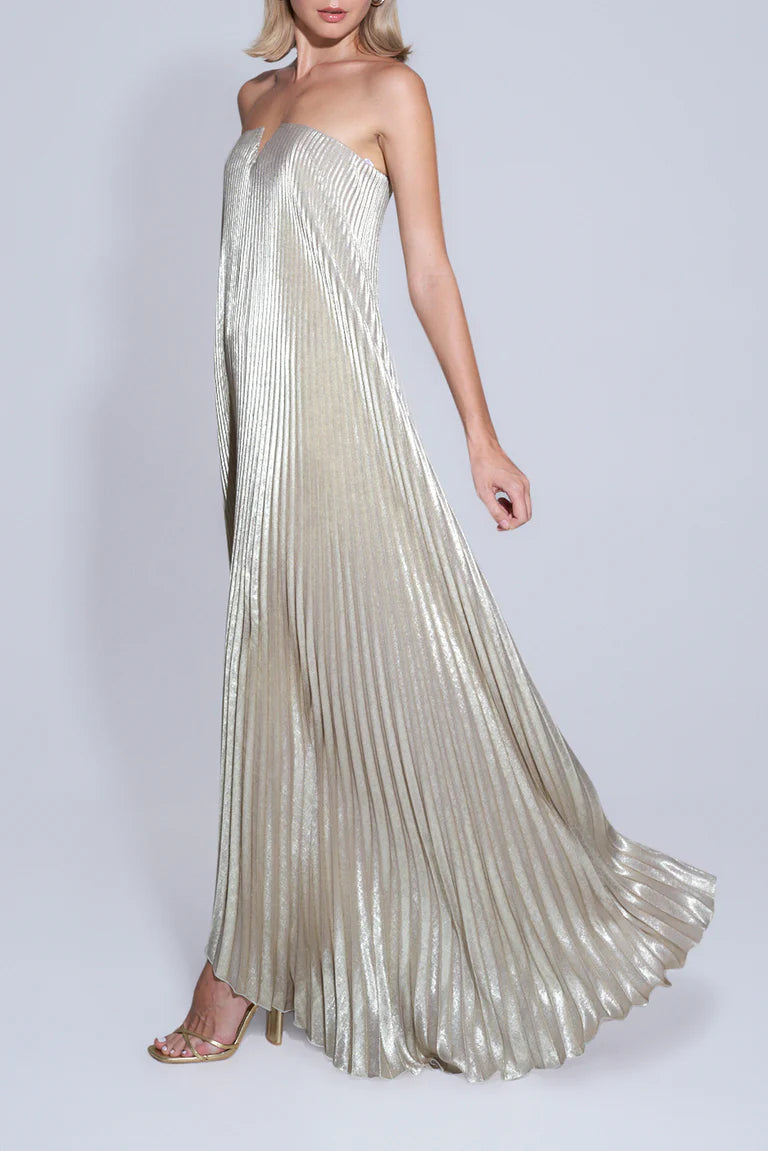 L'idee Strapless Gold Dress