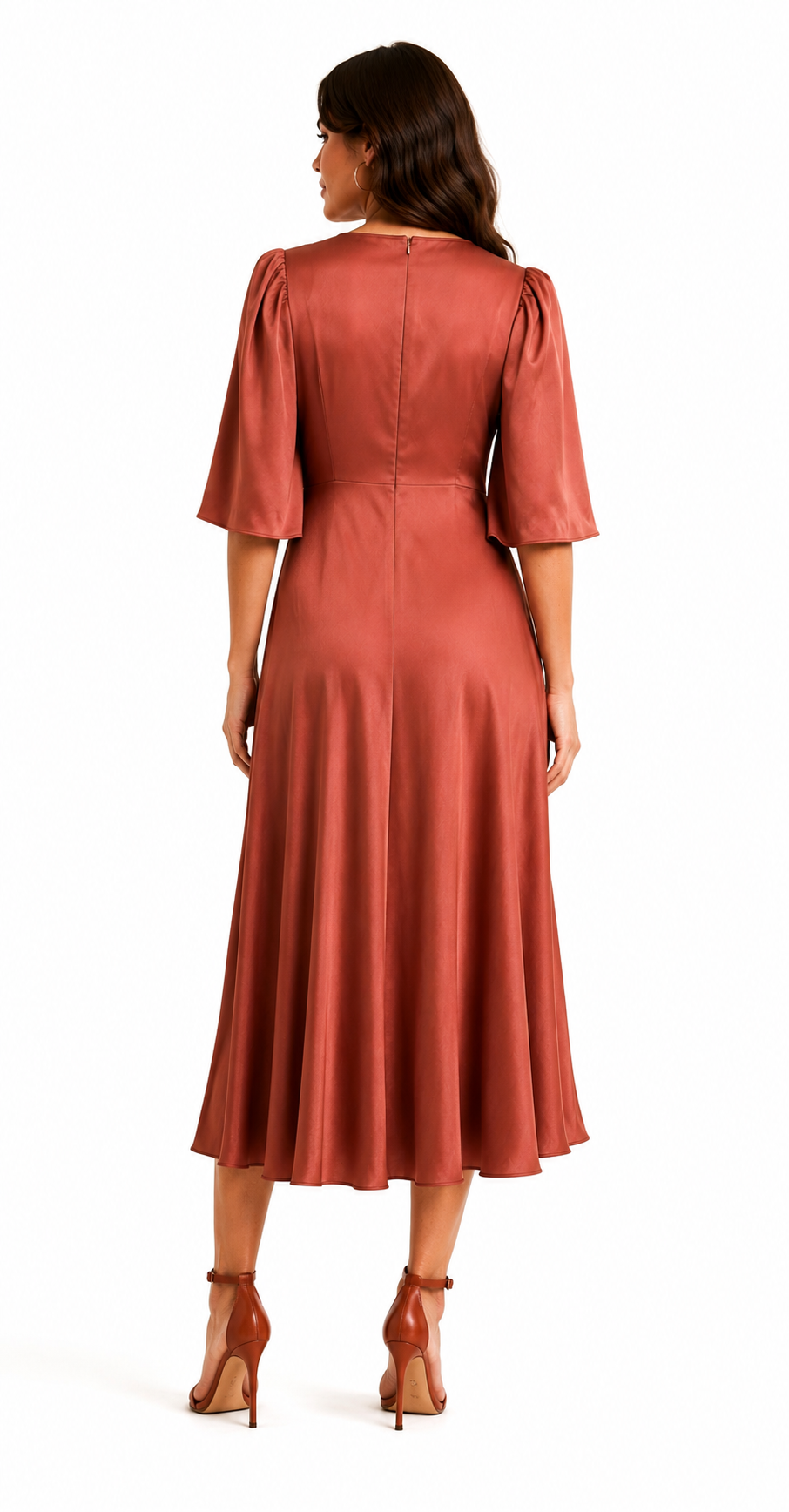 Charlotte Midi dress- Rust
