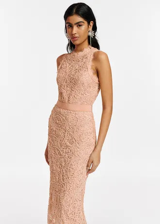Essential Antwrep pink lace midi dress