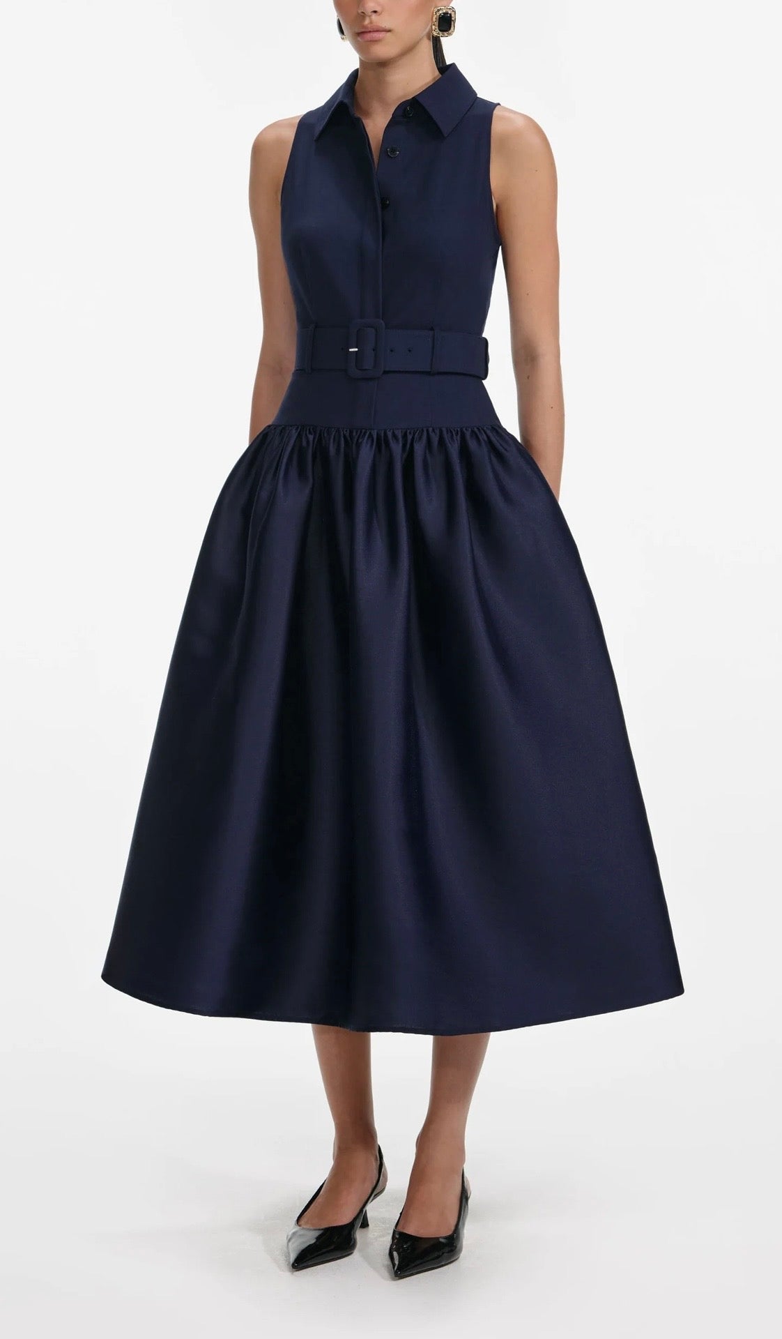 self portrait navy dress
