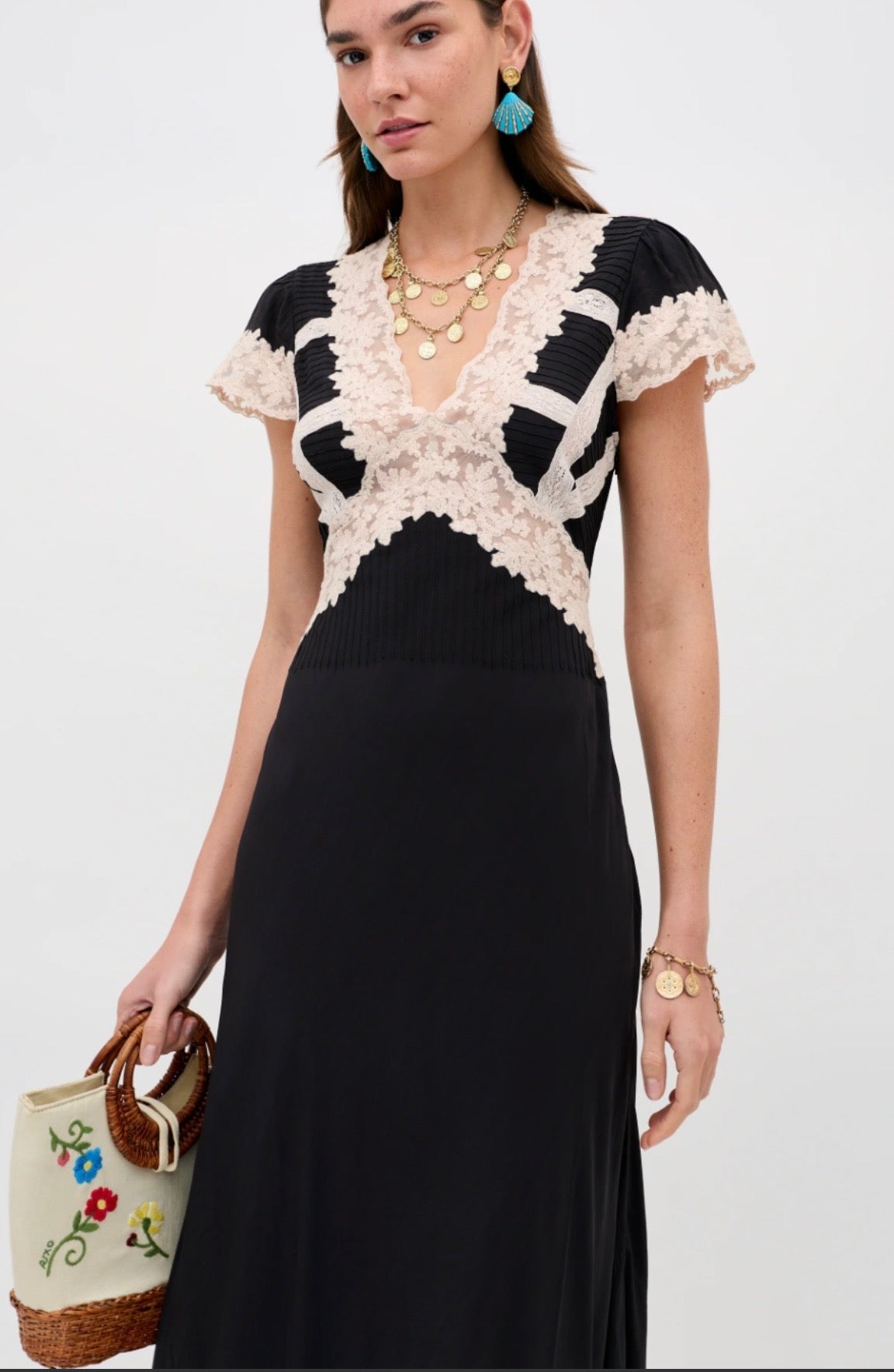 Rixo Lace trim dress