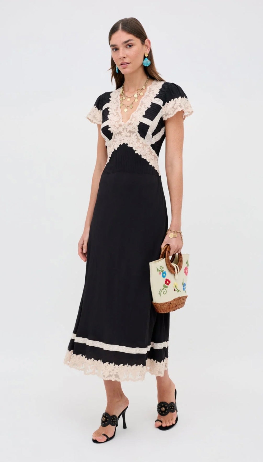 Rixo Lace trim dress