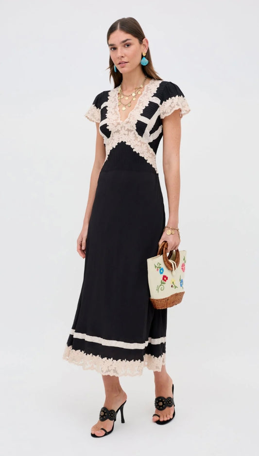 Rixo Lace trim dress