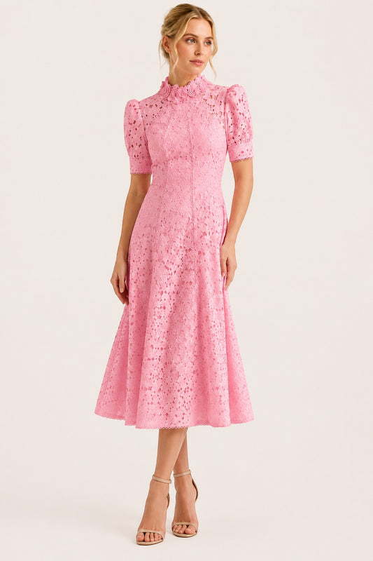 Kitsu Midi Dress- pink