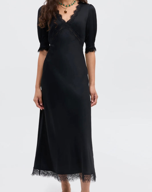 Short sleeve black Rixo dress